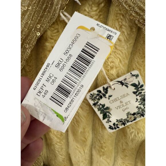 Girls Chelsea & Violet Gold Sequins Jumpsuit Holiday Party Medium 10 - Picture 6 of 13